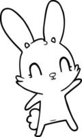 lindo conejo de dibujos animados vector