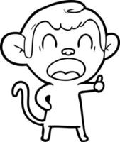 yawning cartoon monkey vector