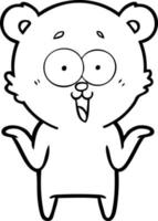 dibujos animados de oso de peluche riendo vector