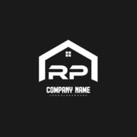 vector de diseño de logotipo de letras iniciales rp para construcción, hogar, bienes raíces, edificio, propiedad.