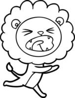 cartoon running lion vector