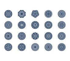 Mandala design patterns icon set vector