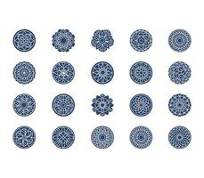 Mandala design patterns icon set vector