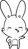 curious bunny cartoon vector