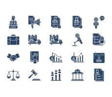 Politics and speaking icon set vector