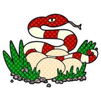 cartoon snake in nest vector