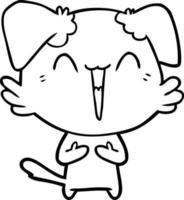 pequeño perro de dibujos animados feliz riendo vector