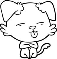 perro de dibujos animados sacando la lengua vector