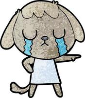 cute cartoon dog crying vector