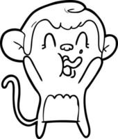 crazy cartoon monkey vector