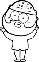 cartoon bearded man vector