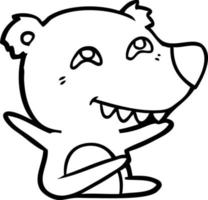 cartoon bear showing teeth vector