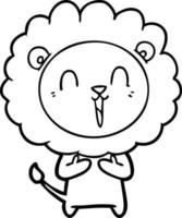 laughing lion cartoon vector