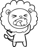 cartoon angry lion vector