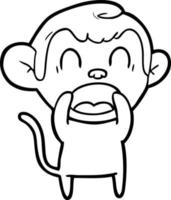 shouting cartoon monkey vector