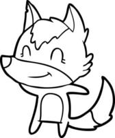 friendly cartoon wolf vector