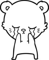 crying cartoon bear vector