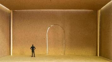 model of architecture with human scale and light entering from behind photo