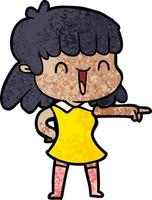 niña feliz de dibujos animados vector