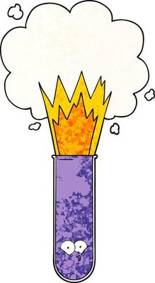 cartoon exploding chemicals in test tube