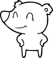 friendly bear with hands on hips vector