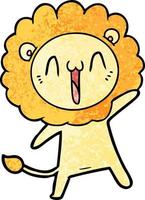 happy cartoon lion vector