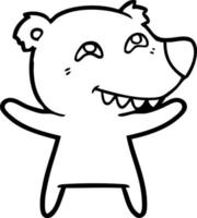 cartoon bear showing teeth vector