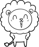 laughing lion cartoon vector