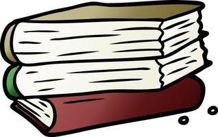 cartoon stack of books vector