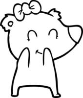 dibujos animados de oso hembra vector