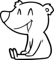 dibujos animados de oso sentado vector