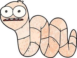 cartoon nervous worm vector