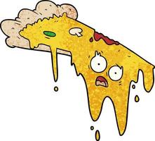 melting pizza cartoon vector