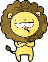 cartoon tired lion vector