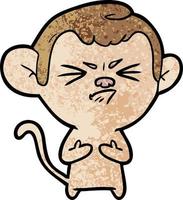 cartoon annoyed monkey vector