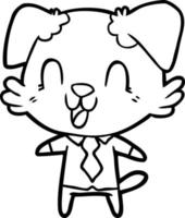 laughing cartoon dog manager vector