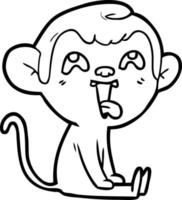 crazy cartoon monkey vector