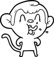 crazy cartoon monkey vector