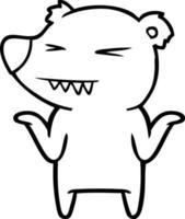 angry polar bear cartoon shrugging shoulders vector