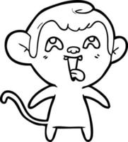 crazy cartoon monkey vector