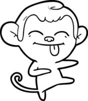 funny cartoon monkey pointing vector