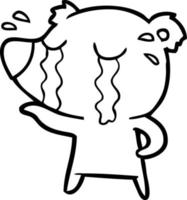 cartoon crying polar bear vector