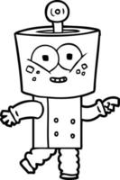 happy cartoon robot pointing vector