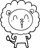 laughing lion cartoon vector