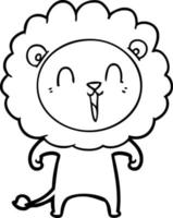 laughing lion cartoon vector