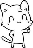 cartoon happy cat vector