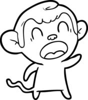 shouting cartoon monkey vector