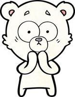 worried polar bear cartoon vector