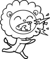 León corriendo de dibujos animados vector