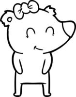 female polar bear cartoon vector